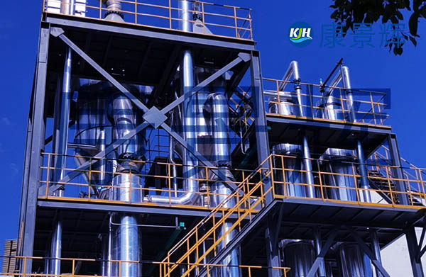 多效降膜蒸發器可以根據項目具體情況，選擇雙效、三效、四效、甚至五效的蒸發結晶系統，具有濃縮比大、粘度覆蓋范圍廣、傳熱效率高的特點